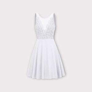 Grace Karin A-Line Mini Dress Womens XL White Lace Illusion Sleeveless Reception
